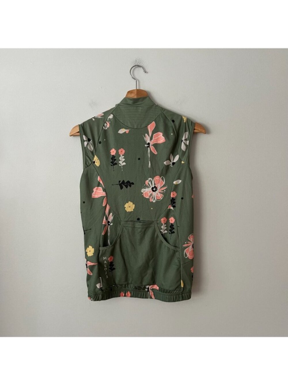 Maloja Green Floral Sleeveless Cycling Jersey Women's Size Medium - Picture 7 of 10